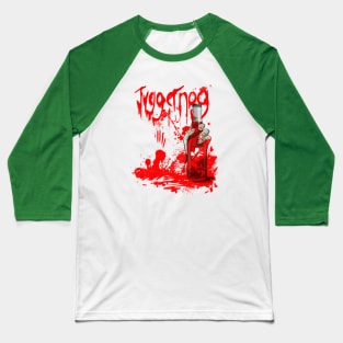 Zombie Hand Bloodied Juggernog on Leaf Green Baseball T-Shirt